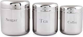 Three-piece kitchen canister set for food storage