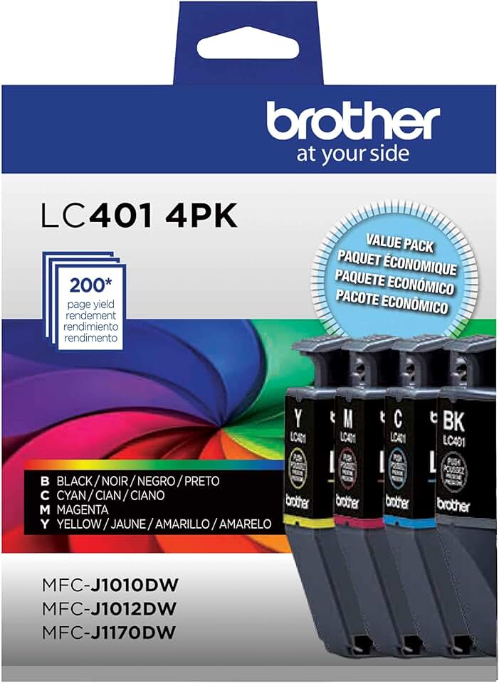 Standard Yield 4-Pack Ink Cartridges in Black, Cyan, Magenta, Yellow