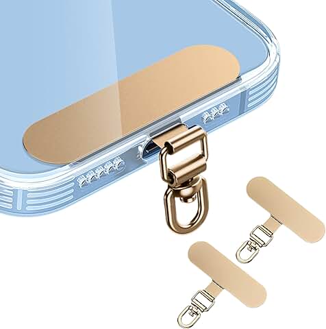 Two Yellow Gold 360° Rotatable Phone Tether Tabs