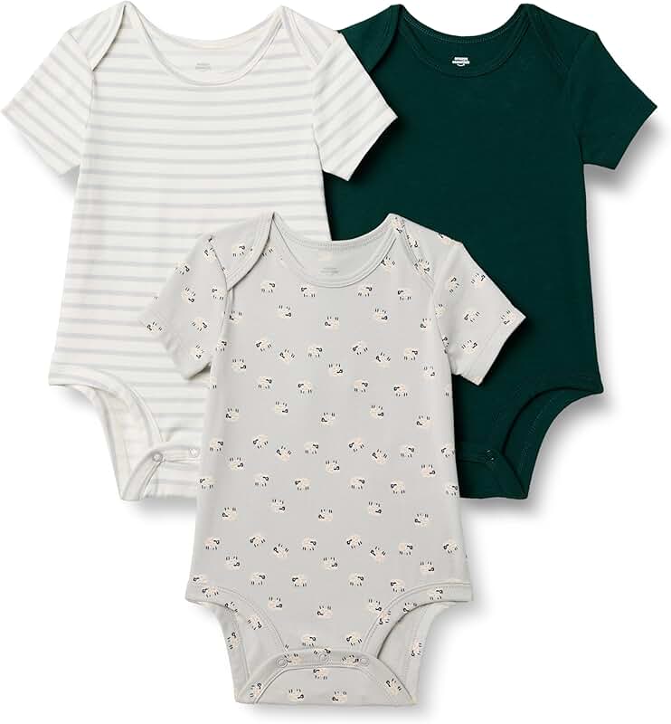 Unisex Baby Short Sleeve Bodysuit Pack of 3