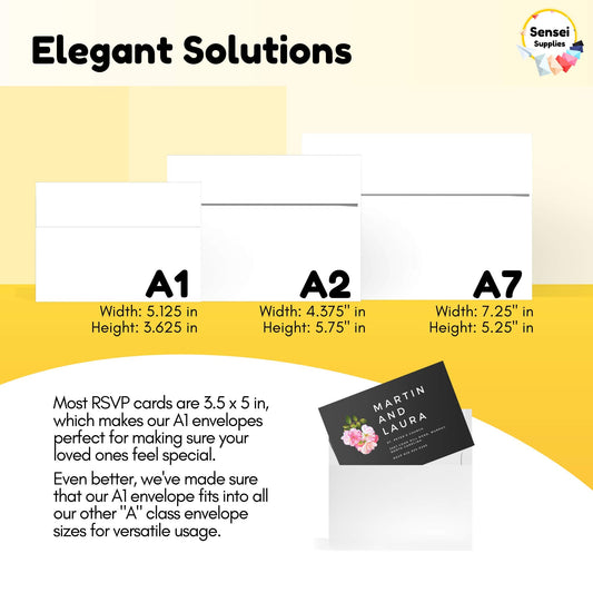 White RSVP Small Envelopes for 3x5 Inserts