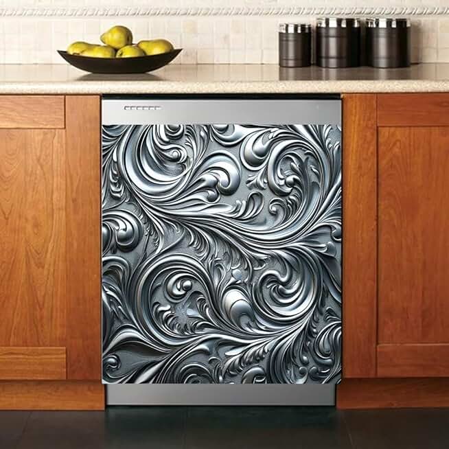 Stainless Steel Flower Magnet Cover for Dishwasher