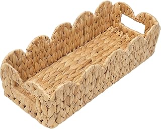 Scalloped Wicker Basket for Toilet Paper Storage