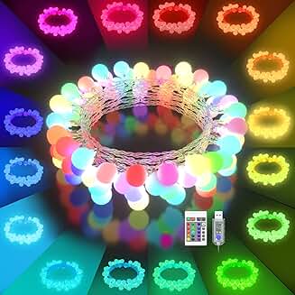 19-Color USB LED String Lights, 21.3ft, 50 LEDs