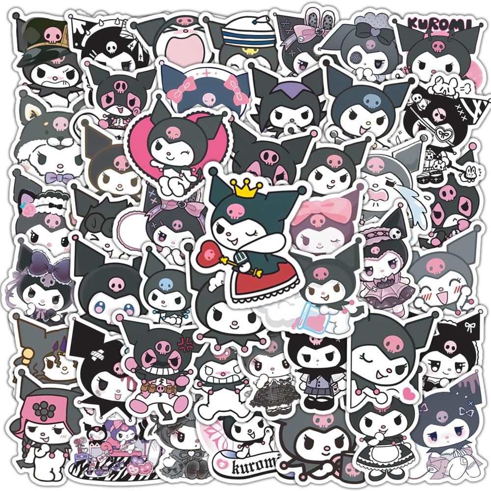 50 Kawaii Kuromi Cartoon Stickers for Kids and Teens