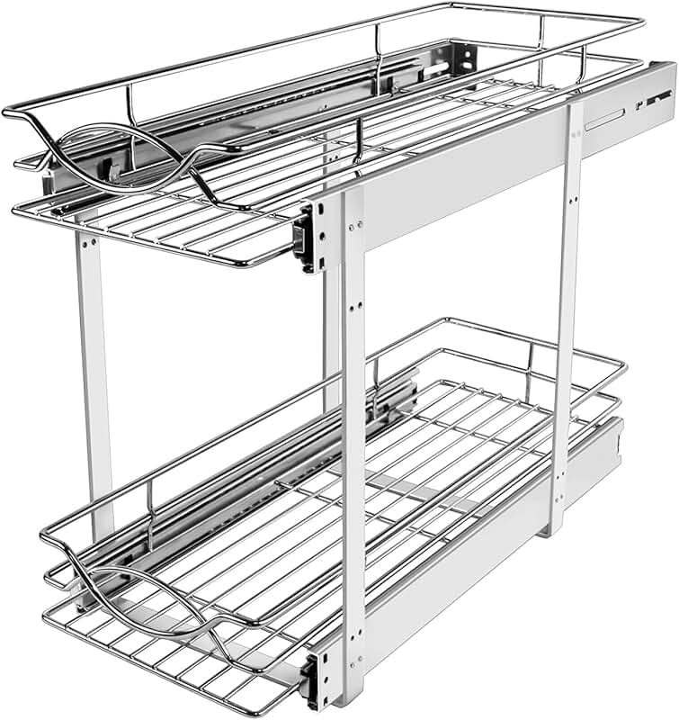 7" x 21" 2-Tier Pull Out Cabinet Shelf