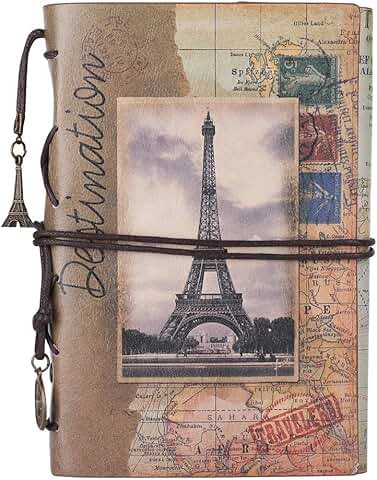 Leather journal with zipper pocket and blank pages
