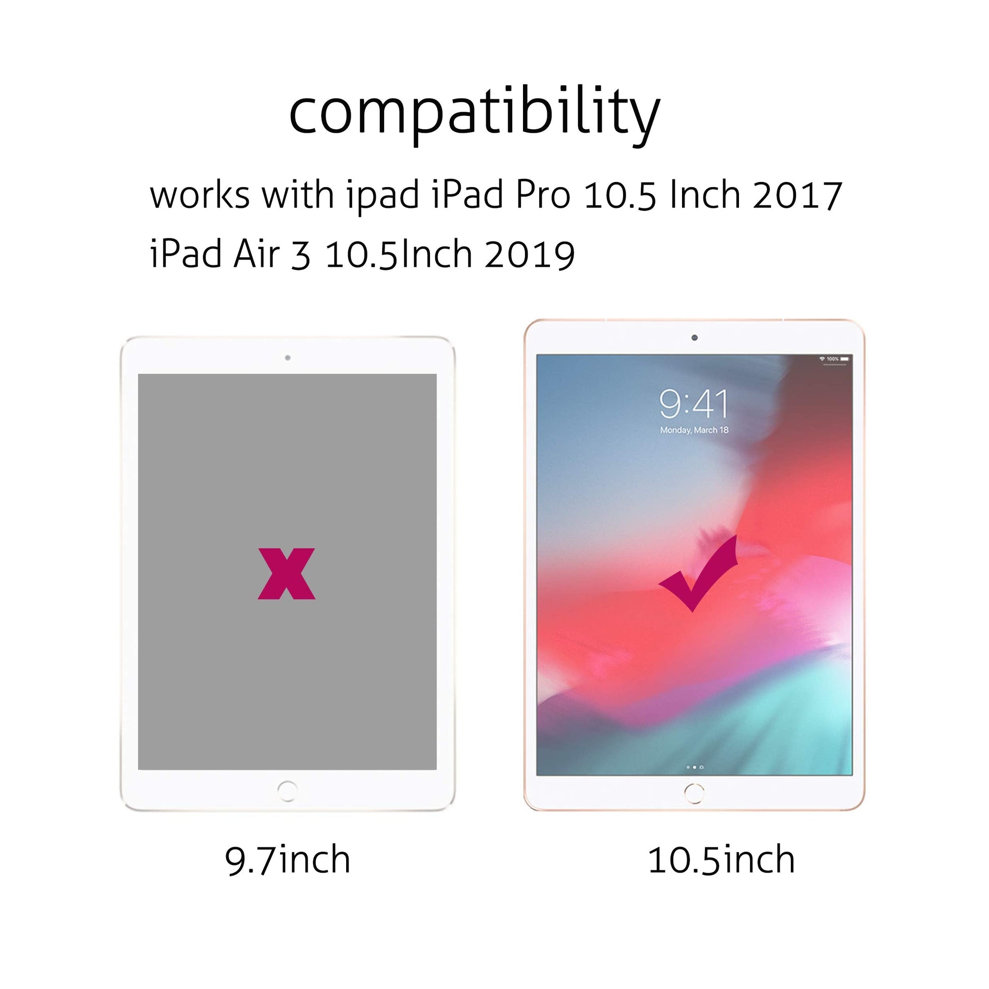 2Pack Screen Protector for iPad Pro 10.5 2017 iPad Air 3 2019 10.5 Inch Tempered Glass 9H Hardness Apple Pencil Compatible Ultra Clear Anti Scratch Case Friendly