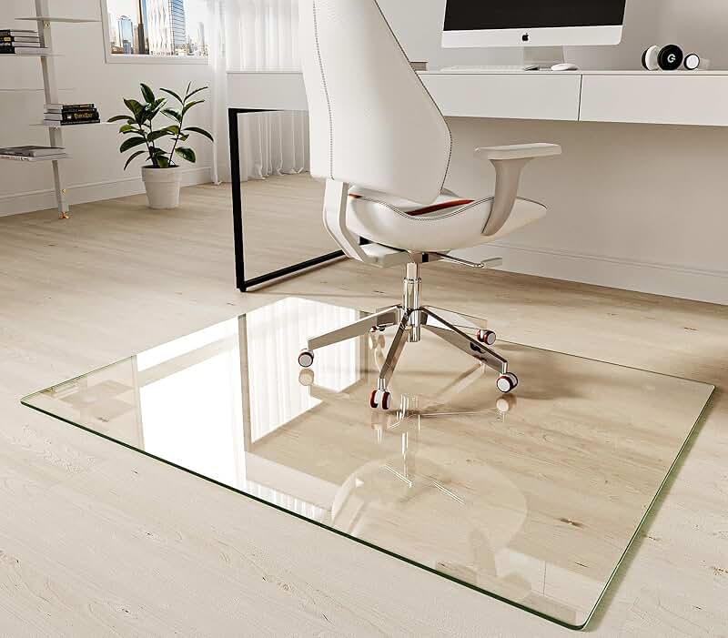 36x48 Inch Tempered Glass Chair Mat for Floors