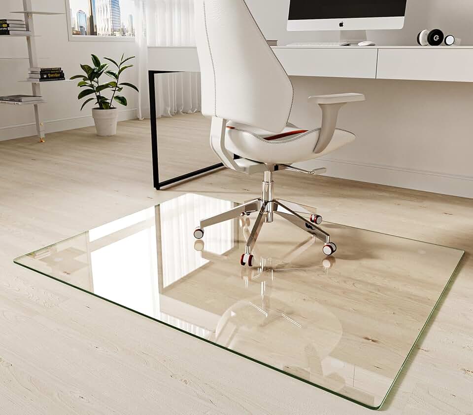 36x48 Inch Tempered Glass Chair Mat for Floors