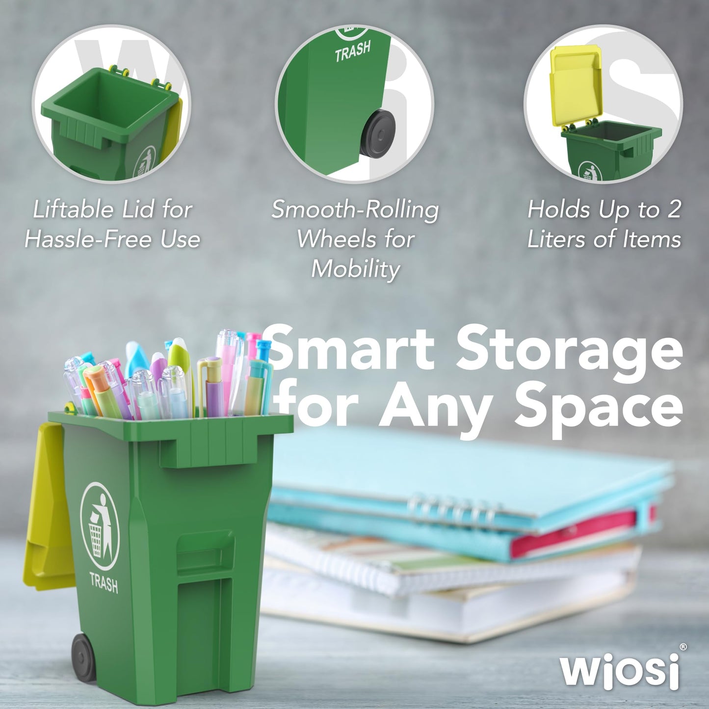 Mini Desk Trash and Pen Holder Set