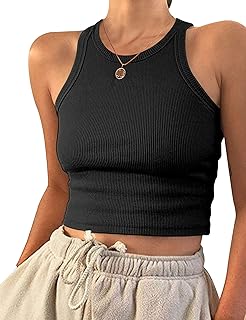Women's Round Neck Ribbed Tank Top