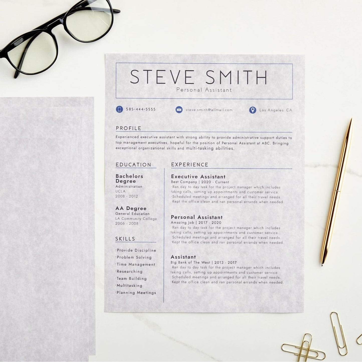 Light Gray Textured Certificate Paper, 8.5 x 11, 96 Sheets