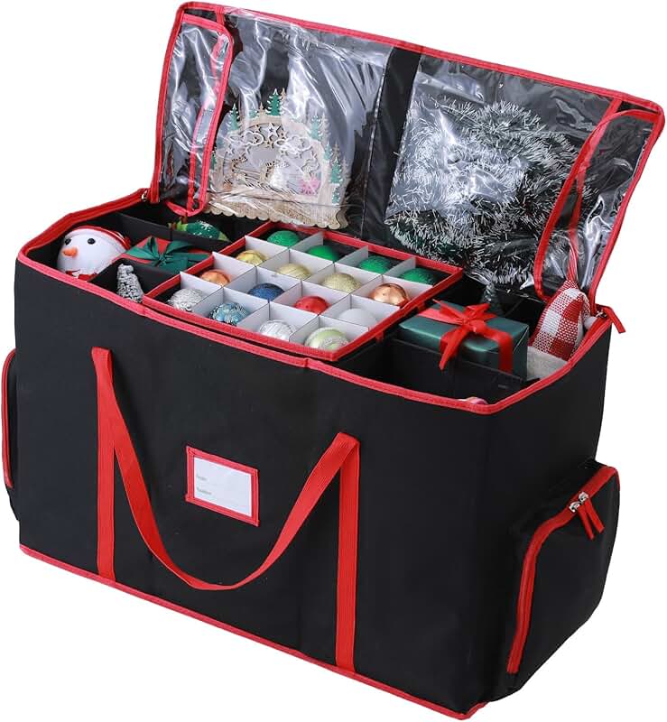 Large 2-in-1 Christmas Ornament Storage Box for Easy Organization