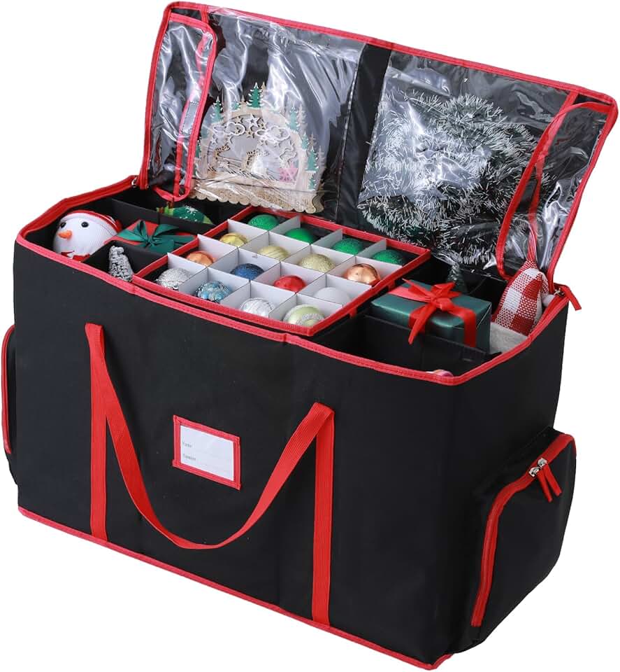 Large 2-in-1 Christmas Ornament Storage Box for Easy Organization