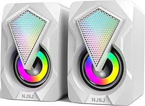 Portable USB Stereo Computer Speakers with LED Lights