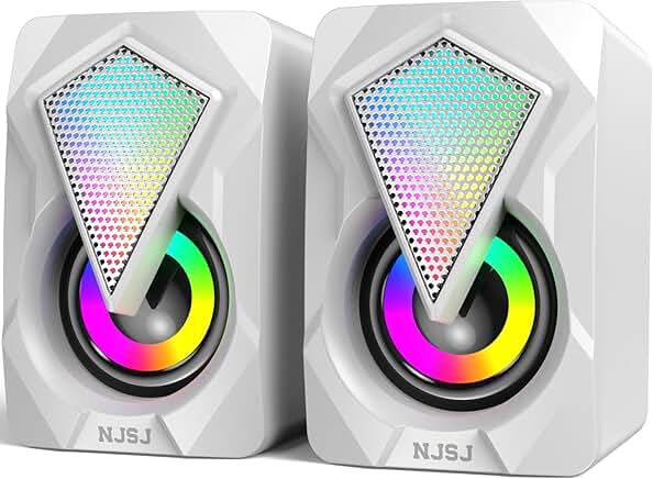 Portable USB Stereo Computer Speakers with LED Lights