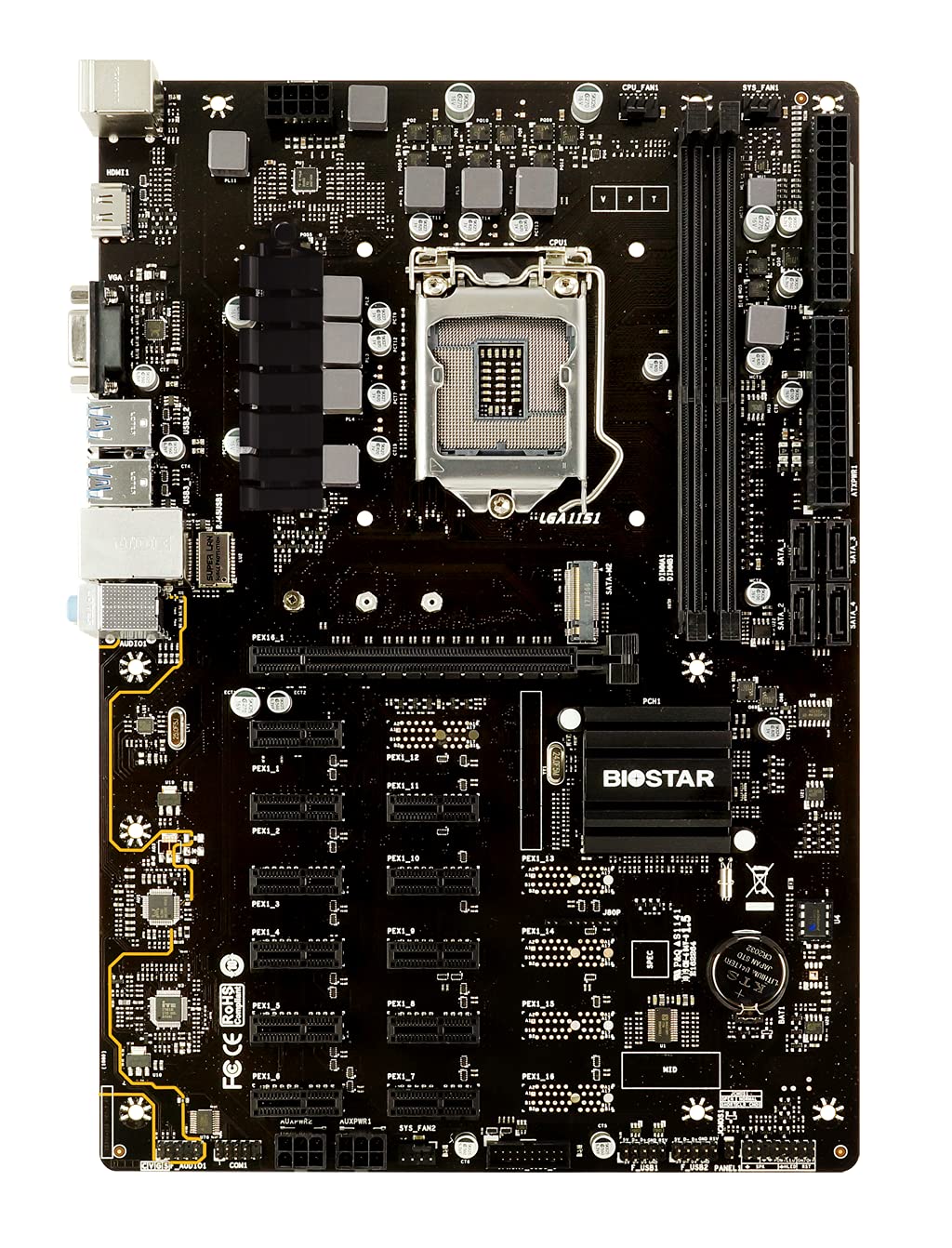 TB360-BTC PRO 2.0 Core i7/i5/i3 (Intel 8th and 9th Gen) LGA1151 Intel B360 DDR4 12 GPU Mining Motherboard Upgraded Model