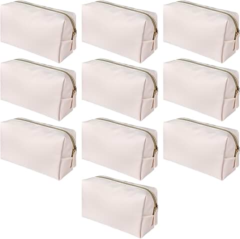 10 Pcs Waterproof Pu Leather Makeup Bags for Travel and Storage