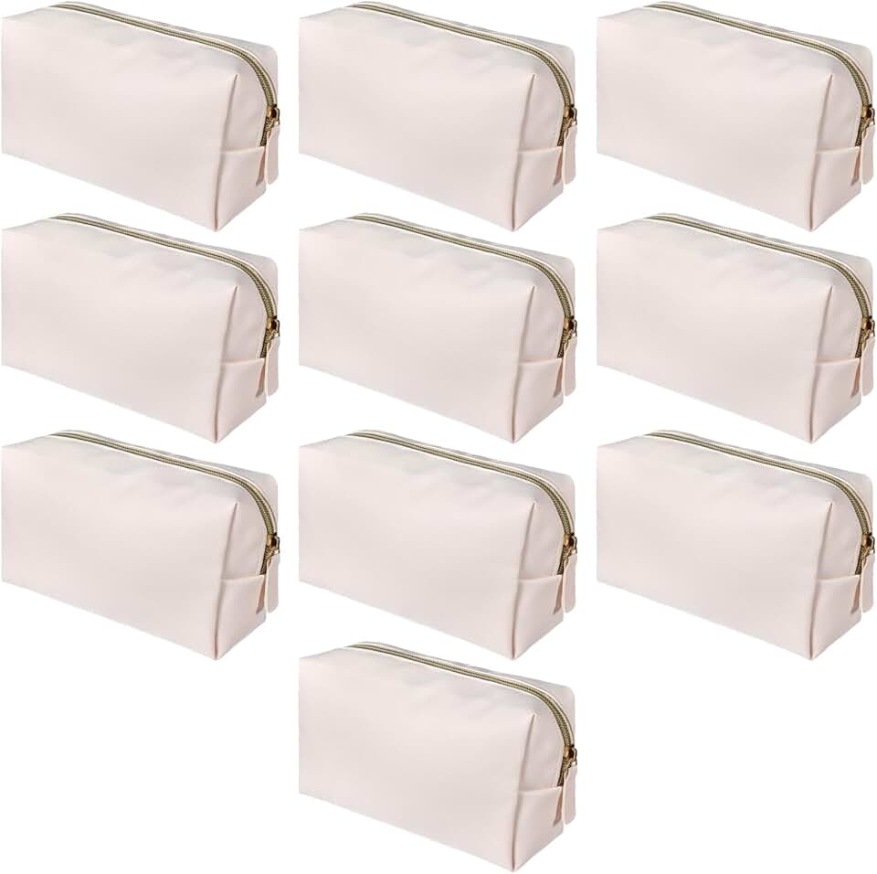 10 Pcs Waterproof Pu Leather Makeup Bags for Travel and Storage