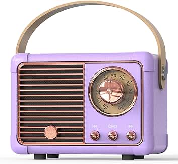 Vintage Purple Mini Bluetooth Speaker for Home and Party