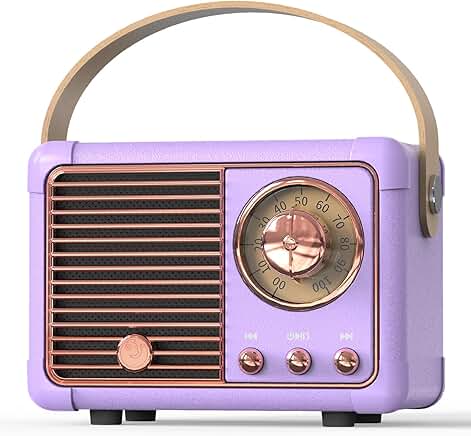 Vintage Purple Mini Bluetooth Speaker for Home and Party