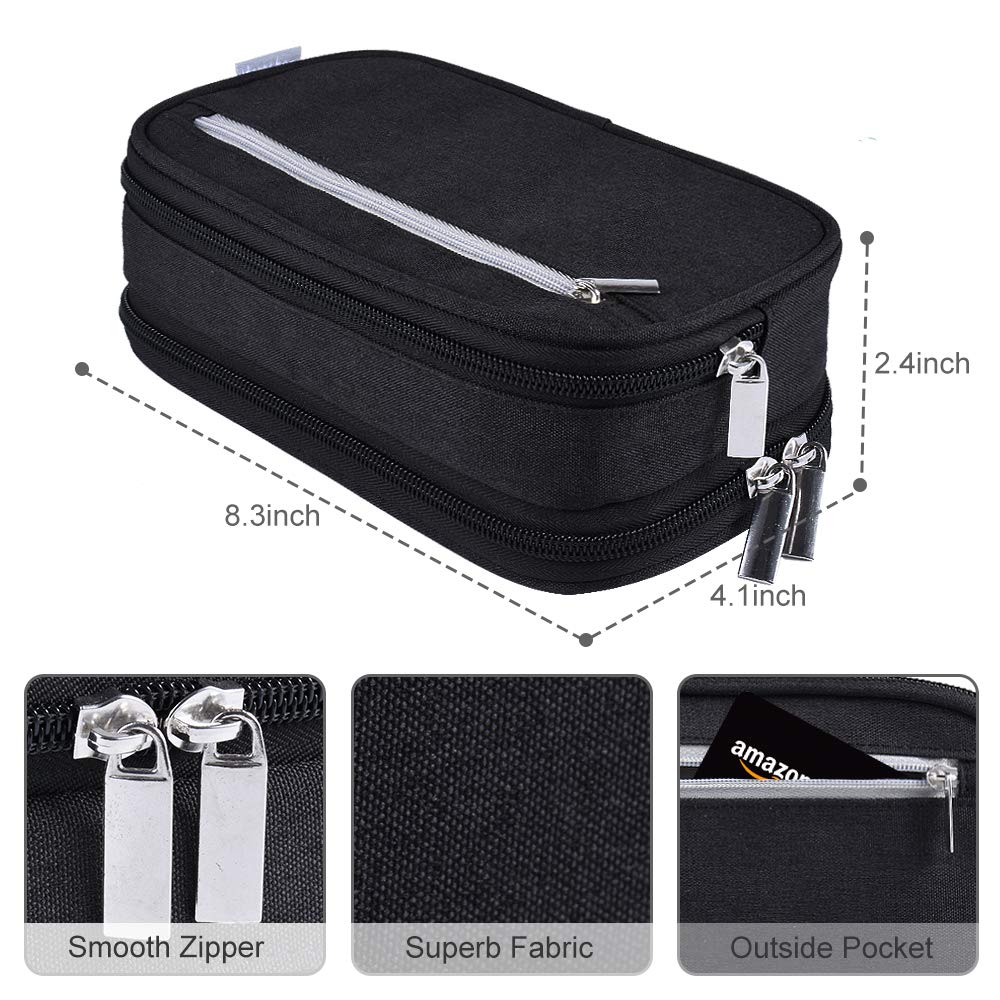 Large Capacity Multi-Compartment Pencil and Makeup Bag