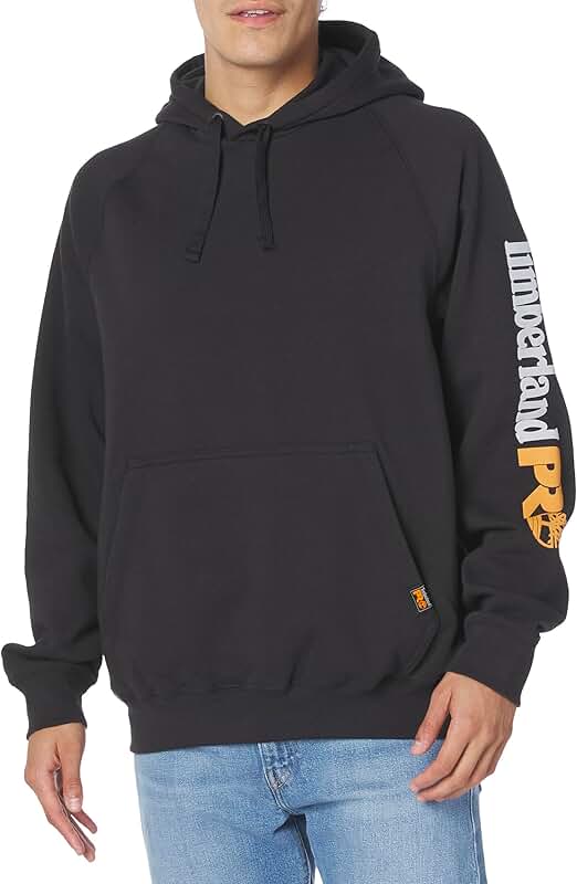 Men's Black Large Tall Hooded Sweatshirt