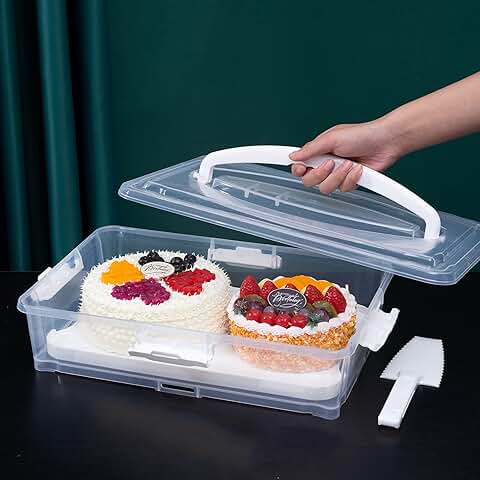 Large White Plastic Cake and Cupcake Carrier