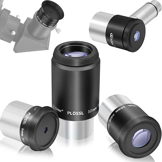 1.25 Inch Plossl Telescope Eyepiece Set with Illuminated Reticle
