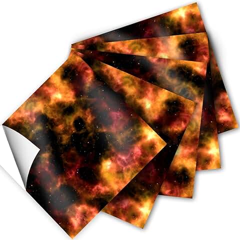 Galaxy Space Patterned Vinyl Sheets, 12x12 Inches, 5 Pack