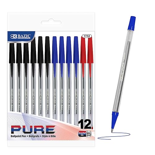 Assorted Color Stick Pen Pack of 12