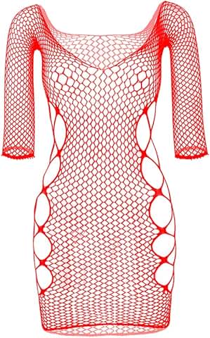 Women’s Fishnet V-Neck Sleepwear Dress