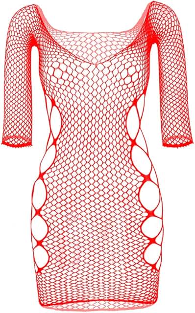 Women’s Fishnet V-Neck Sleepwear Dress
