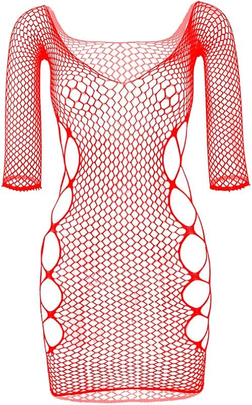 Women’s Fishnet V-Neck Sleepwear Dress