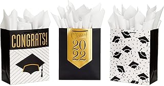13-inch Graduation Gift Bags with Tissue Paper (3 Pack)