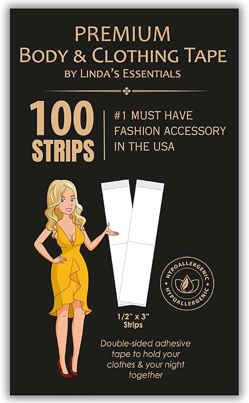 Double Sided Fabric Tape for Clothes and Body, 100 Pack