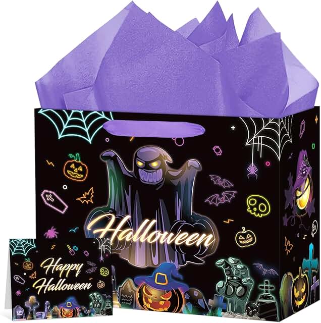 Large Halloween Gift Bag with Tissue and Cards