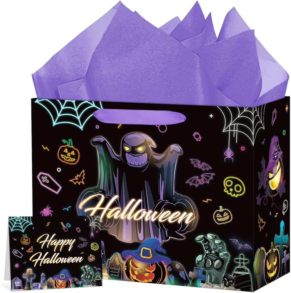 Large Halloween Gift Bag with Tissue and Cards