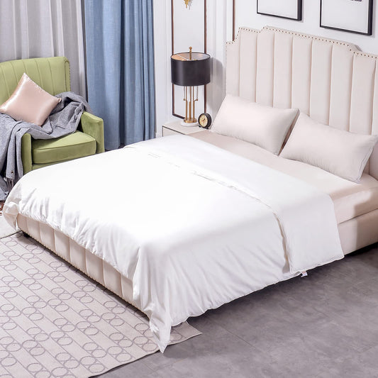 Silk Comforter for Spring and Fall with 300TC Cotton Shell, Silk Filled Comforter, Silk Quilt, Silk Duvet Ultra Soft, Light Weighted- 100% Top Grade Silk, California King Size