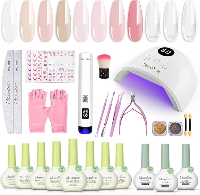 Gel Nail Polish Kit with UV Lamp and Manicure Tools