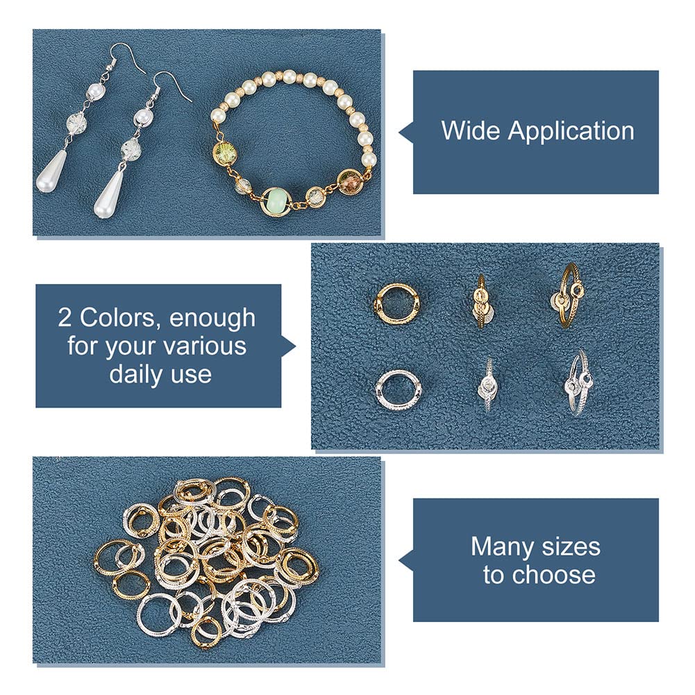 60pcs Metal Bead Frames for Jewelry Making in Gold and Silver
