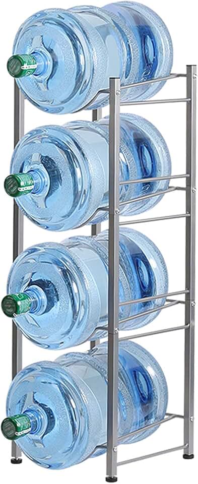 5-Tier Silver Water Jug Storage Rack