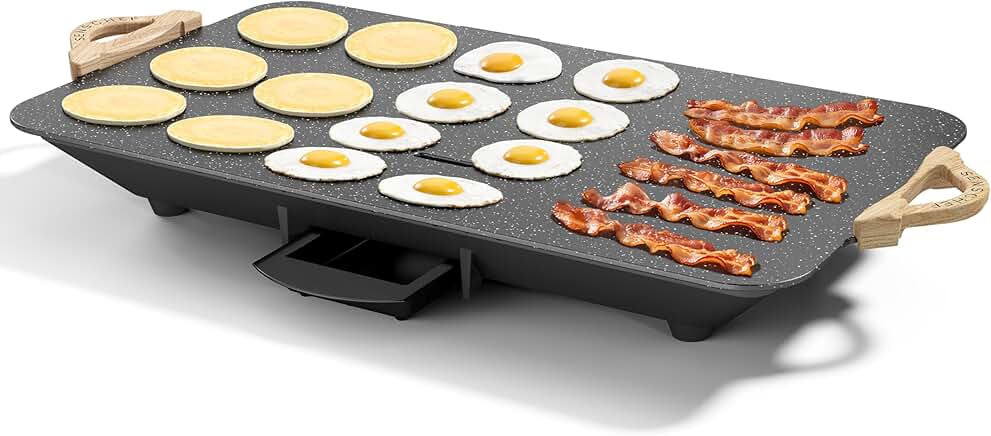12x20 Inch Electric Griddle with Nonstick Surface