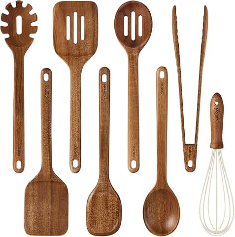 8-Piece Acacia Wooden Kitchen Utensil Set