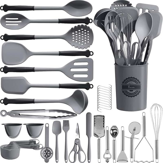Non-stick camping cook pot set in all grey