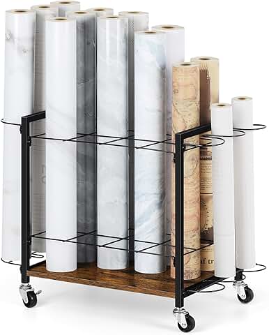 18-Slot Blueprint and Map Storage Rack with Wheels