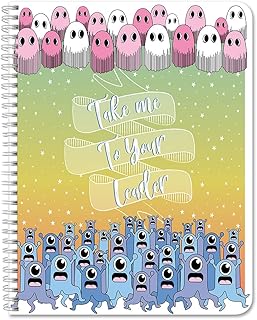 Cute Alien Cover Notebook, 100 Pages, Wire-O, 8.5x11