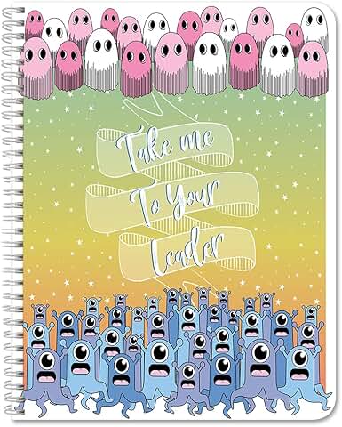 Cute Alien Cover Notebook, 100 Pages, Wire-O, 8.5x11