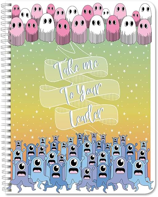 Cute Alien Cover Notebook, 100 Pages, Wire-O, 8.5x11